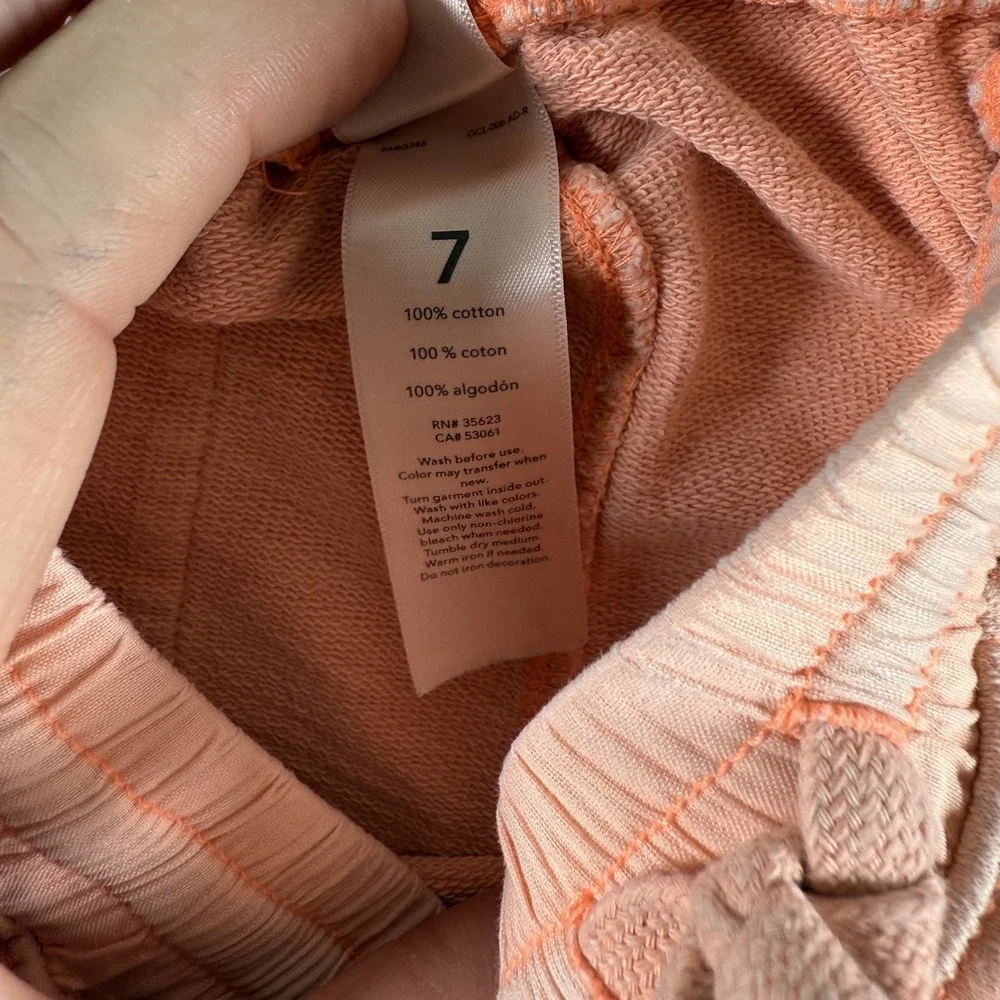 Carters Boys Drawstring Pull On Shorts‎ Peach Orange Youth Size 8 Pockets Cotton